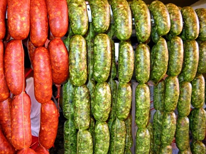  Мексиканская колбаса чоризо верде (Зеленое чоризо) 